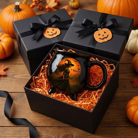 Personalisierter Hexenkessel Kaffeebecher - Personalisierte Halloween Hexengeschenke für Besties, Schwestern, BFF, Familie, dich selbst - Witching You A Wicked Brew