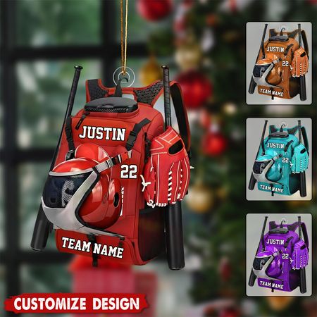 Personalisierte Baseball- und Softballtasche, Weihnachtsschmuck, Geschenk für Baseball- und Softball-Liebhaber