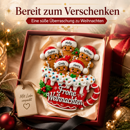 Frohe Weihnachten - Personalisierter Lebkuchen-Kühlschrankmagnet aus Acryl