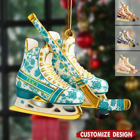 Personalisierter klassischer Eishockey-Weihnachtsschmuck – Geschenk für Eishockey-Fans