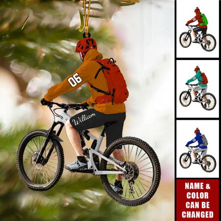 Personalisierte Mountainbike-Dekorationen, individuell gestaltete flache Acryl-Dekorationen, können mit dem Namen des Mountainbikers graviert werden.