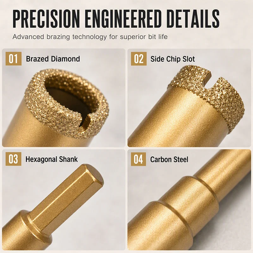 ⏳🔥LIMITED-TIME 50% OFF! ⏰12-Piece Dry Diamond Tile Hole Saw Kit