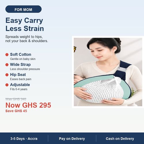 baby carrier Ghana, hands free baby carrier, newborn wrap, breastfeeding carrier, ergonomic sling Accra