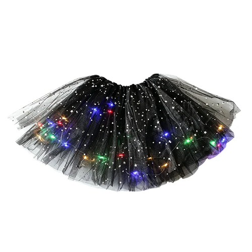 ✨🌈LED Light-Up Sequin Tutu Skirt – Kids & Adult Sizes, Triple-Layer Tulle and Stretch Waistband 💃
