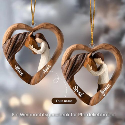 Individuell gestalteter Acrylschmuck mit Reitmotiven – ein Weihnachtsgeschenk für Pferdeliebhaber.