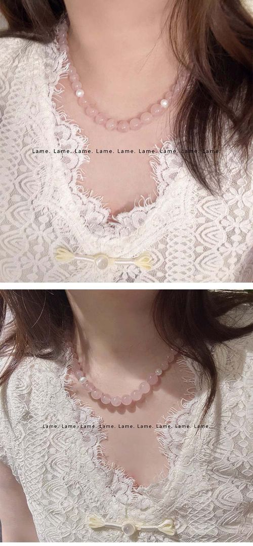 pink crystal necklace