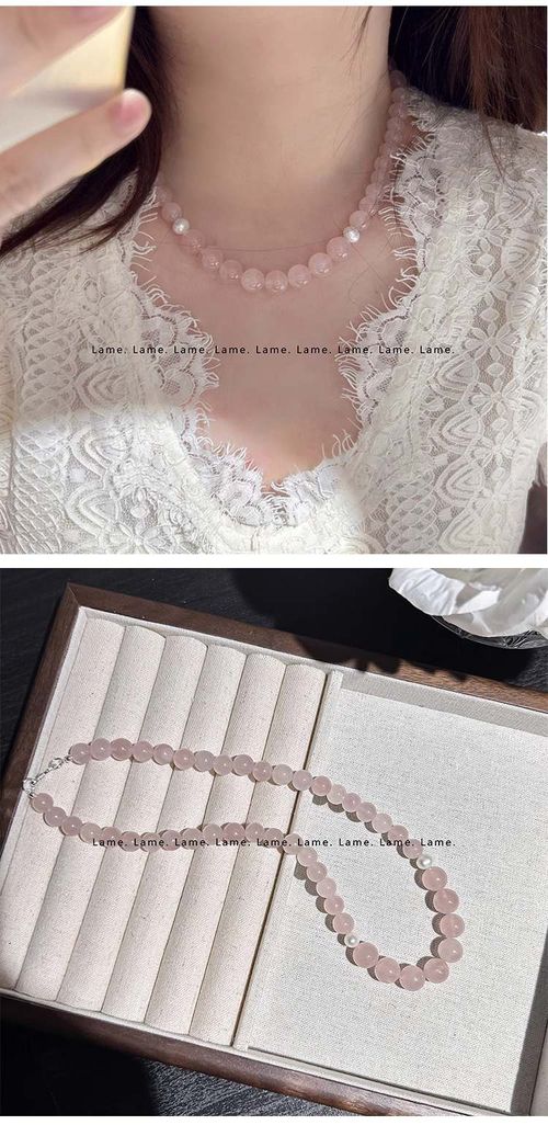 pink crystal necklace