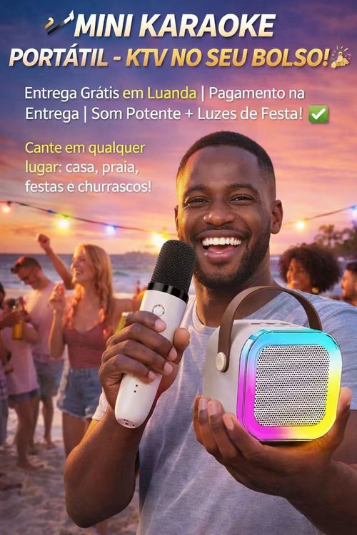 🎤 Karaokê Mini G6 Portátil com Microfone - KTV no Bolso, Entrega Grátis em Luanda, Pagamento na Entrega!