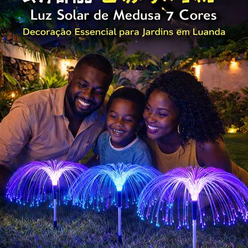 Luz de Medusa Solar 7 Cores | Decoração de Jardim em Luanda, Luz Solar para Festas, 8-15h de Duração