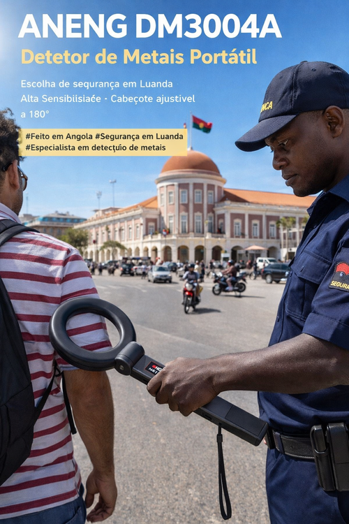 Detector de Metais Portátil ANENG DM3004A, Sensibilidade Alta, Buzzer e LED, Detecção Precisão de Metais Ferrosos e Não Ferrosos para Segurança