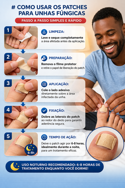 Patches para Unhas Fúngicas ELAIMEI | Tratamento Noturno de 8h | Entrega no Mesmo Dia em Luanda