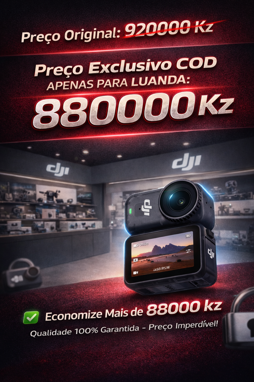 Câmera de Ação DJI 64GB | Gravação 4K Ultra HD | Autonomia de 200 Minutos | Câmera Esportiva Profissional