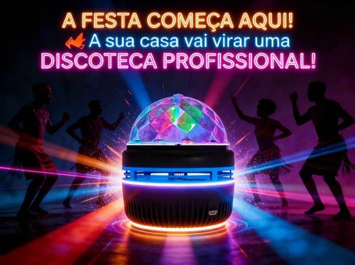 Luz de Festa LED para Discoteca em Casa | Giro Automático 360° | Perfeita para Aniversários e Festas