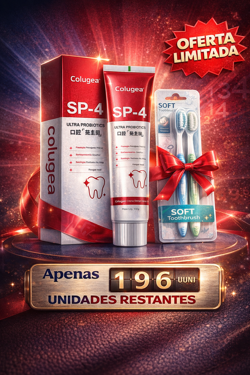 Colugea SP-4 Creme Dental com Probióticos | Clareamento, Proteção Gengival e Hálito Fresco