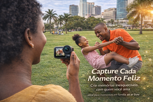 Câmera de Ação DJI 64GB | Gravação 4K Ultra HD | Autonomia de 200 Minutos | Câmera Esportiva Profissional