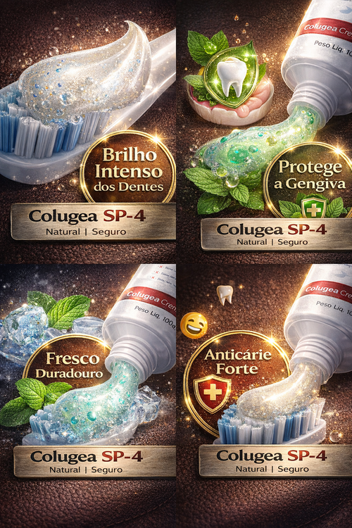 Colugea SP-4 Creme Dental com Probióticos | Clareamento, Proteção Gengival e Hálito Fresco