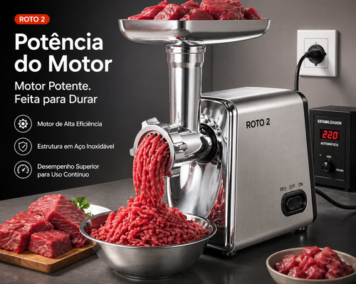 Moedor de Carne Elétrico em Luanda | Potente, Rápido e com Entrega na Hora