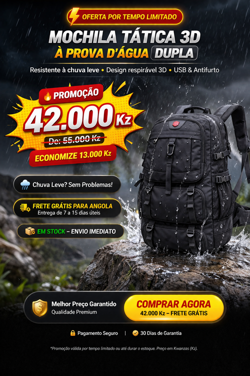 Mochila Esportiva Resistente e Grande Capacidade 💦