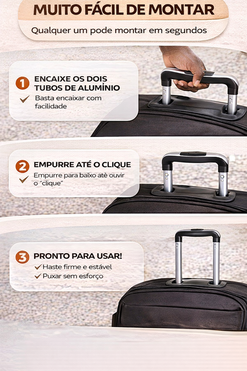 Mala de Viagem Expansível com Rodas Triplas, Bolsa de Viagem Grande Resistente para Viagem, Trabalho e Faculdade 🧳