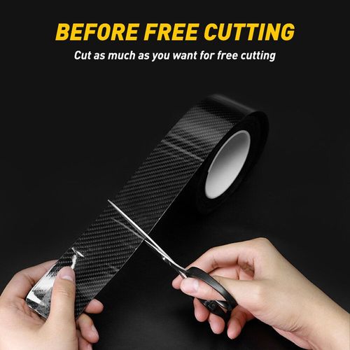 Carbon Fiber Car Sticker DIY Paste Protector Strip Auto Door Sill Side Mirror Anti Scratch Tape Waterproof