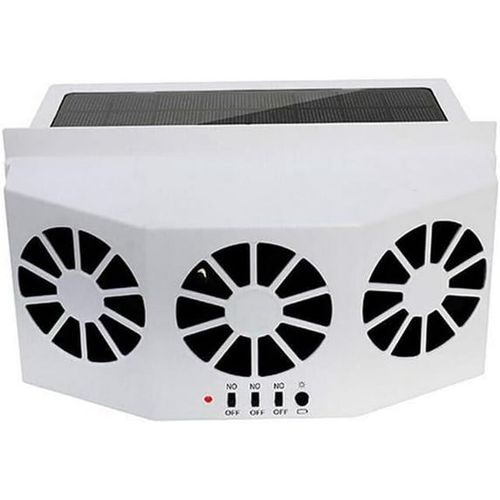 MASO Car Solar Powered Window Exhaust Fan,Car Air Purifier,Car Solar Power Air Vent Radiator Fans for Backseat or Frontseat,Vehicle Ventilation Fan(White)