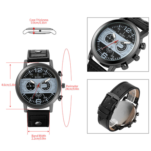 Male Retro Watch Bracelet Gifts Set Brown Quartz Arabic Numerals Dial Leather Strap Clock Men Bracelets Fine Gift for Boyfriend