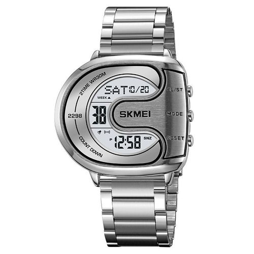 SKMEI 2298 Men's Luxury Digital Waterproof Watch - Stainless Steel Sports Chronograph