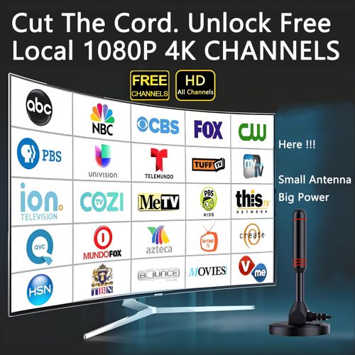 Upgraded Enhanced Chip TV Antenna Indoor Antenna for Smart TV for Long Range Reception and Smart TVs HD Digital Antenna with Amplifier Signal Booster for Local Channels On 4K 1080P,Factory Supply