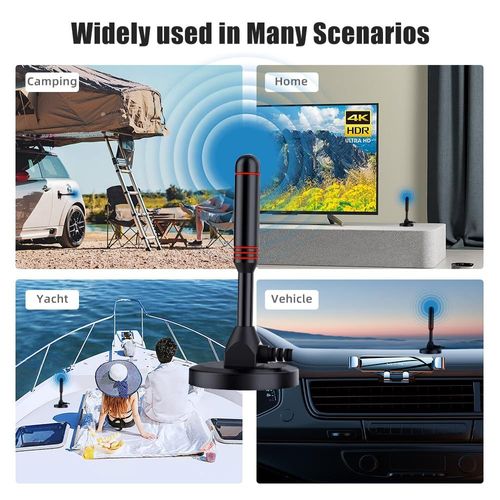 Upgraded Enhanced Chip TV Antenna Indoor Antenna for Smart TV for Long Range Reception and Smart TVs HD Digital Antenna with Amplifier Signal Booster for Local Channels On 4K 1080P,Factory Supply