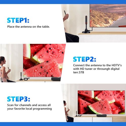 Upgraded Enhanced Chip TV Antenna Indoor Antenna for Smart TV for Long Range Reception and Smart TVs HD Digital Antenna with Amplifier Signal Booster for Local Channels On 4K 1080P,Factory Supply