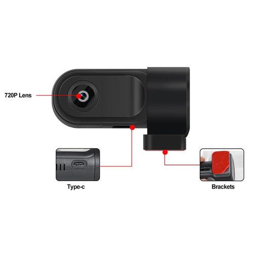 Shkalacar Dash Cam 360 Degree Rotation, USB DVR Dashboard Camera with ADAS Assisted System 140° Wide Angle Support NightVision Loop Recording Android Navigation Driving Video Recorder