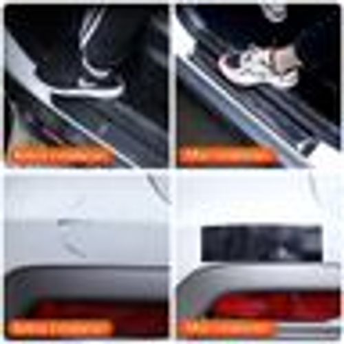 Carbon Fiber Car Sticker DIY Paste Protector Strip Auto Door Sill Side Mirror Anti Scratch Tape Waterproof