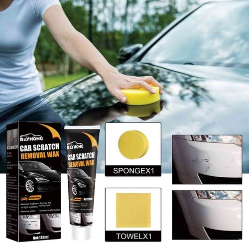 Cadorn Rayhong Car Scratch Removal Wax - Car Paint Polishing Wax - Black  White Scratch Remover Paste - 120ml Repair Tool with Sponge & Towel