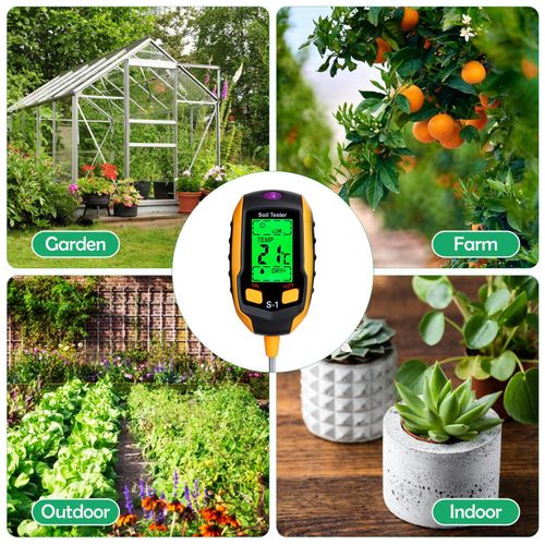 GOTGELIF Soil Moisture Meter, 4-IN-1 Soil Test Kit with 20 Labels & Soil pH Meter Tester, Plant Moisture Meter for Soil