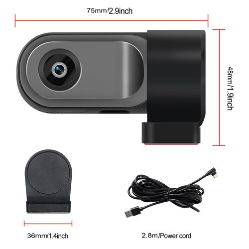 Shkalacar Dash Cam 360 Degree Rotation, USB DVR Dashboard Camera with ADAS Assisted System 140° Wide Angle Support NightVision Loop Recording Android Navigation Driving Video Recorder