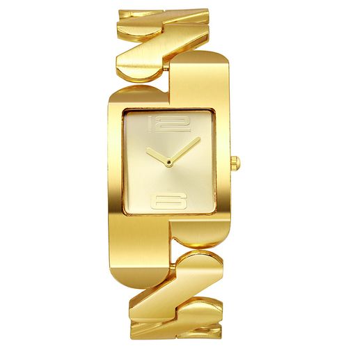 Elegant and fashionable alloy glass square watch face watch, genuine quartz movement, unisex