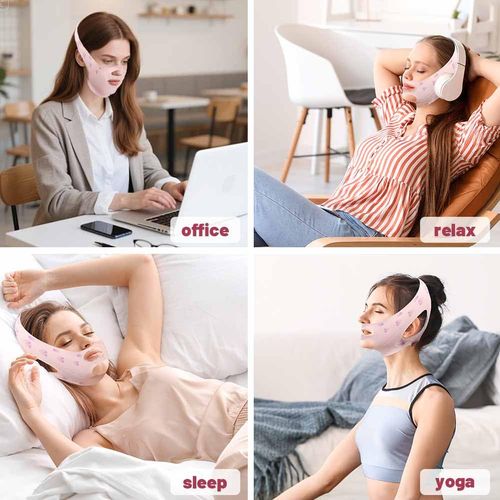 V Line Face Lifting Strap, Chin Strap for Sleeping, Double Chin Reducer for Women, Jaw Line Sculptor Eliminator, Mask Shaper for Jawline, Neck Lift Jaw Tightening Exerciser, Face Lift Tape Remover