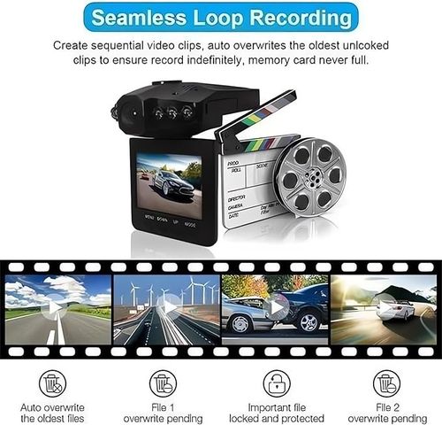 1080P HD Night Vision Dash Cam - 2024 New Rechargeable 360 Front Dash Camera for Cars, Dashboard Security Camera 24 Hour Always Recording with Night Vision Parking Mode Vehicle Camera (with 16G)