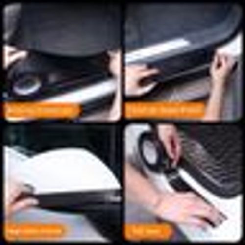 Carbon Fiber Car Sticker DIY Paste Protector Strip Auto Door Sill Side Mirror Anti Scratch Tape Waterproof