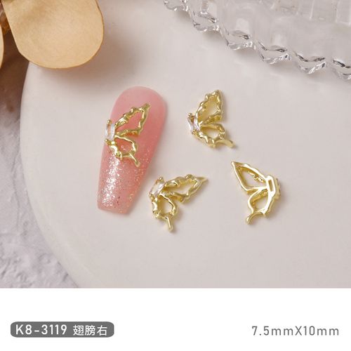 Butterfly Shaped Diamond Gold Butterfly Nail Jewelry