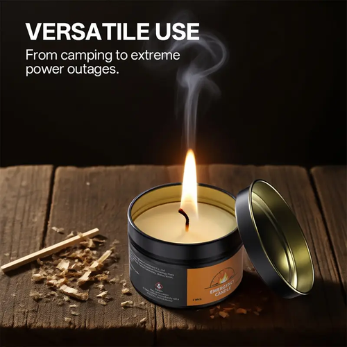 Long Lasting Emergency Survival Candle 24H Burnfor Blackout Camping Earthquake Kit 4-Pack Emergency Candles, Survival Gear for Home, Emergency Preparedness Supplies, Emergency Candles Smokeless, Camping Stuff, Emergency Kit Supplies, Camping Essentials, Blackout Preparedness, Compact Candle, Smokeless Flame, Longlasting Burn, Highquality Wax, Disaster Readiness