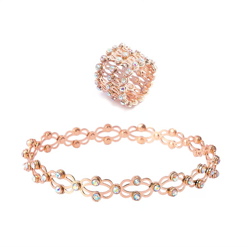 MINI Boutique Magic 2-in-1 Folding Retractable Ring Bracelet Telescopic Rings Change Bracelets Engagement Wedding Ring Dual-use Bracelet