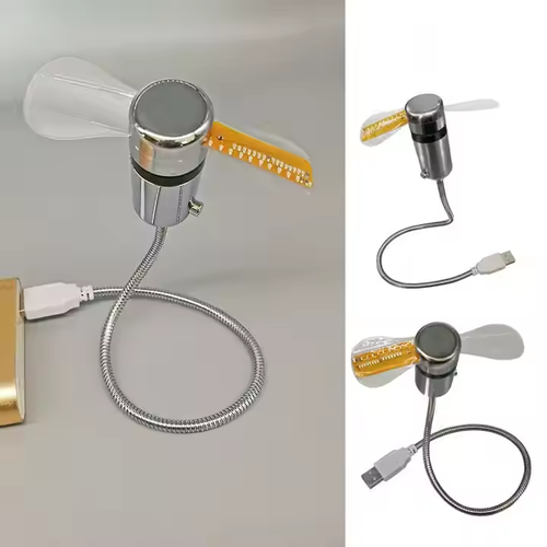 Creative Fan Clock with Healthy Temperature Management Portable 3in1 Desktop Display Fan Electronic Luminous USB Smart Clock Fan Mobile Plug