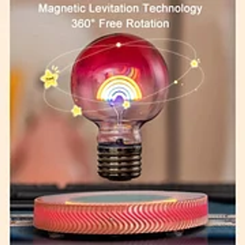 Black technology magnetic levitation rainbow light bulb desktop ornaments creative atmosphere night light