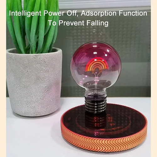 Black technology magnetic levitation rainbow light bulb desktop ornaments creative atmosphere night light
