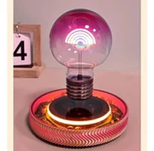 Black technology magnetic levitation rainbow light bulb desktop ornaments creative atmosphere night light