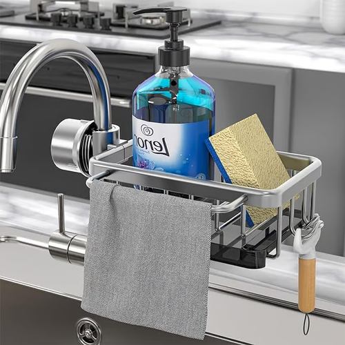Kitchen Sink Faucet Organizer（silver version）