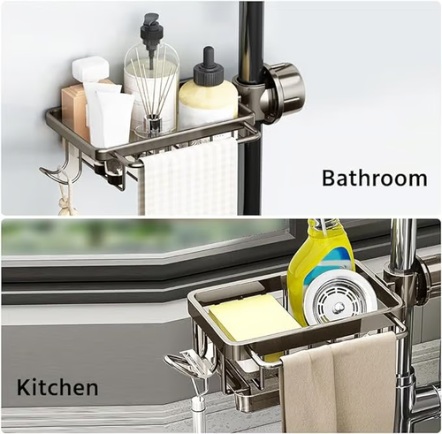 Kitchen Sink Faucet Organizer（silver version）