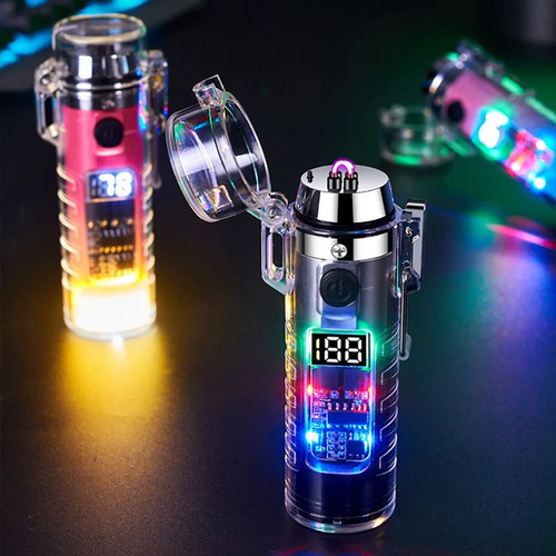 Transparante Waterdichte Oplaadbare Dual Arc Aansteker & Verlichting and compass