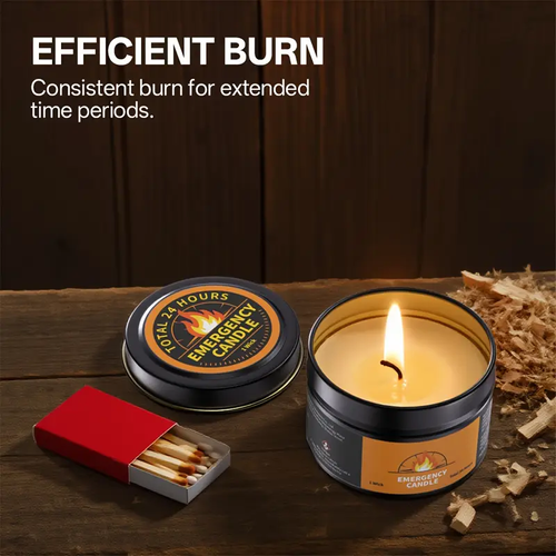 Long Lasting Emergency Survival Candle 24H Burnfor Blackout Camping Earthquake Kit 4-Pack Emergency Candles, Survival Gear for Home, Emergency Preparedness Supplies, Emergency Candles Smokeless, Camping Stuff, Emergency Kit Supplies, Camping Essentials, Blackout Preparedness, Compact Candle, Smokeless Flame, Longlasting Burn, Highquality Wax, Disaster Readiness